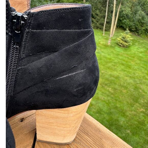 Free People x Faryl Robin size 8 Alameda Black Vegan Suede Wood Heel Booties - Picture 8 of 13